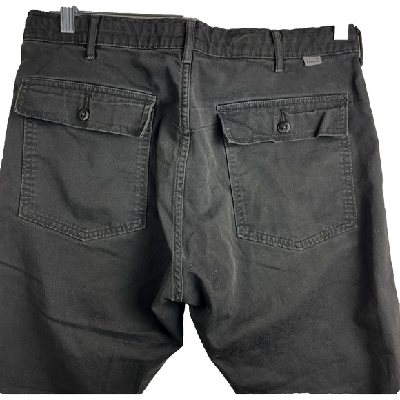 LEVI's Two Horse Brand Cargo Pants Men's 32 x‎ 32 Black Side Pockets Tapered Leg - Picture 5 of 15
